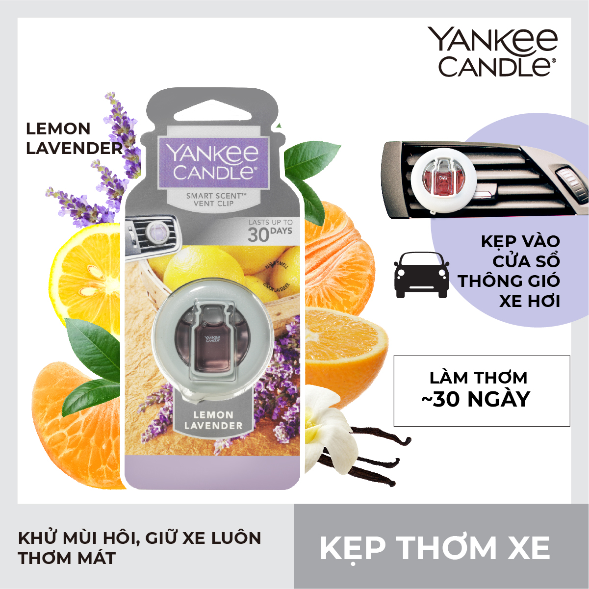 Kẹp thơm xe Yankee Candle - Lemon Lavender