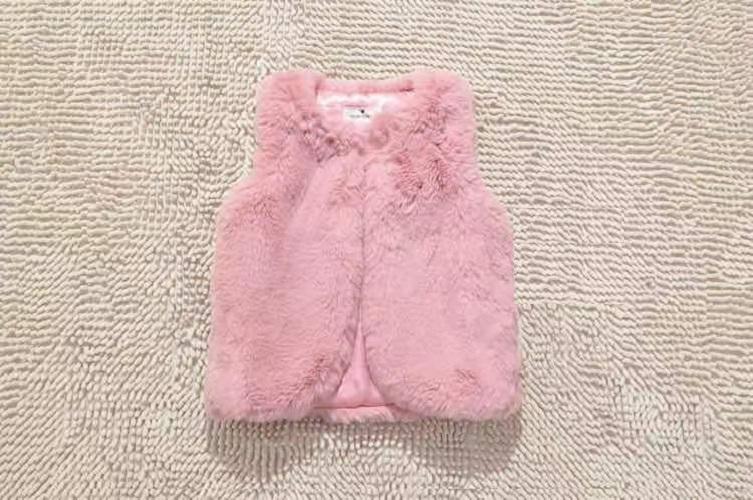 Áo gile lông bé gái 9 tháng đến 6 tuổi hàng xuất dư chất liệu cao cấp không bị dụng lông - hồng