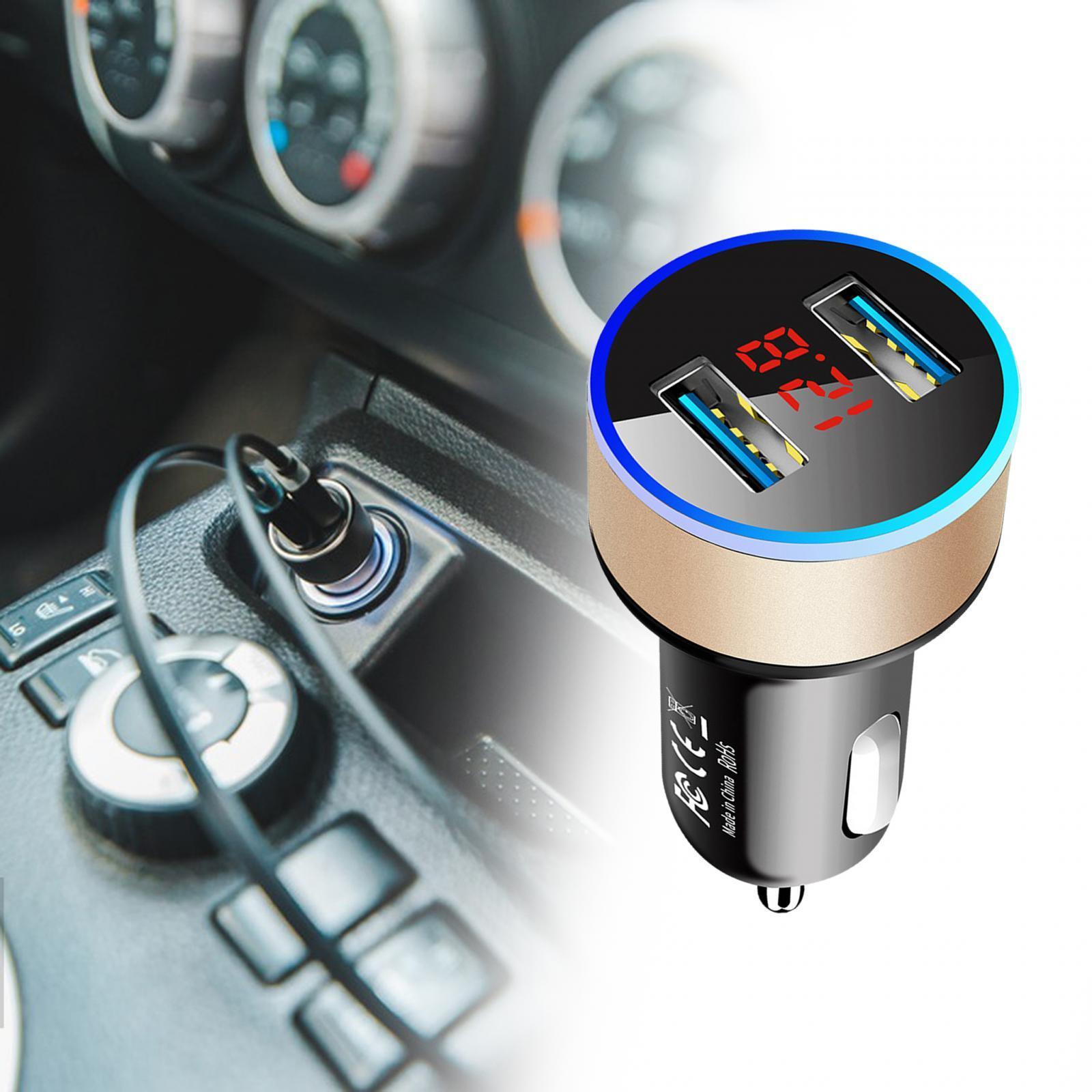 Car Charger with Voltage Dual Ports for Smartphones MP3 Cameras