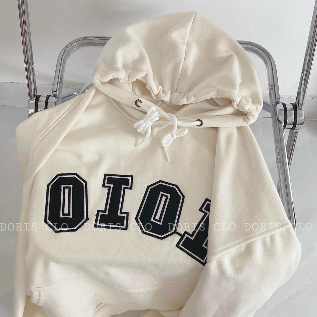 Áo khoác Hoodie Nữ OIOI Vải Nỉ Ngoại Mềm Mịn Dáng Rộng Phối Nón 2 Lớp Phong Cách Ulzzang Học Sinh Hot Trend Mới