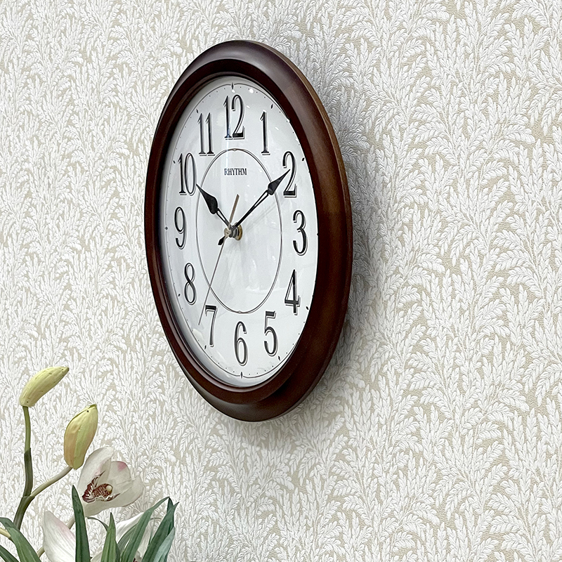 Đồng hồ treo tường RHYTHM (Wooden Wall Clocks) CMG131NR06 (Kích thước 30.0 x 4.6cm)