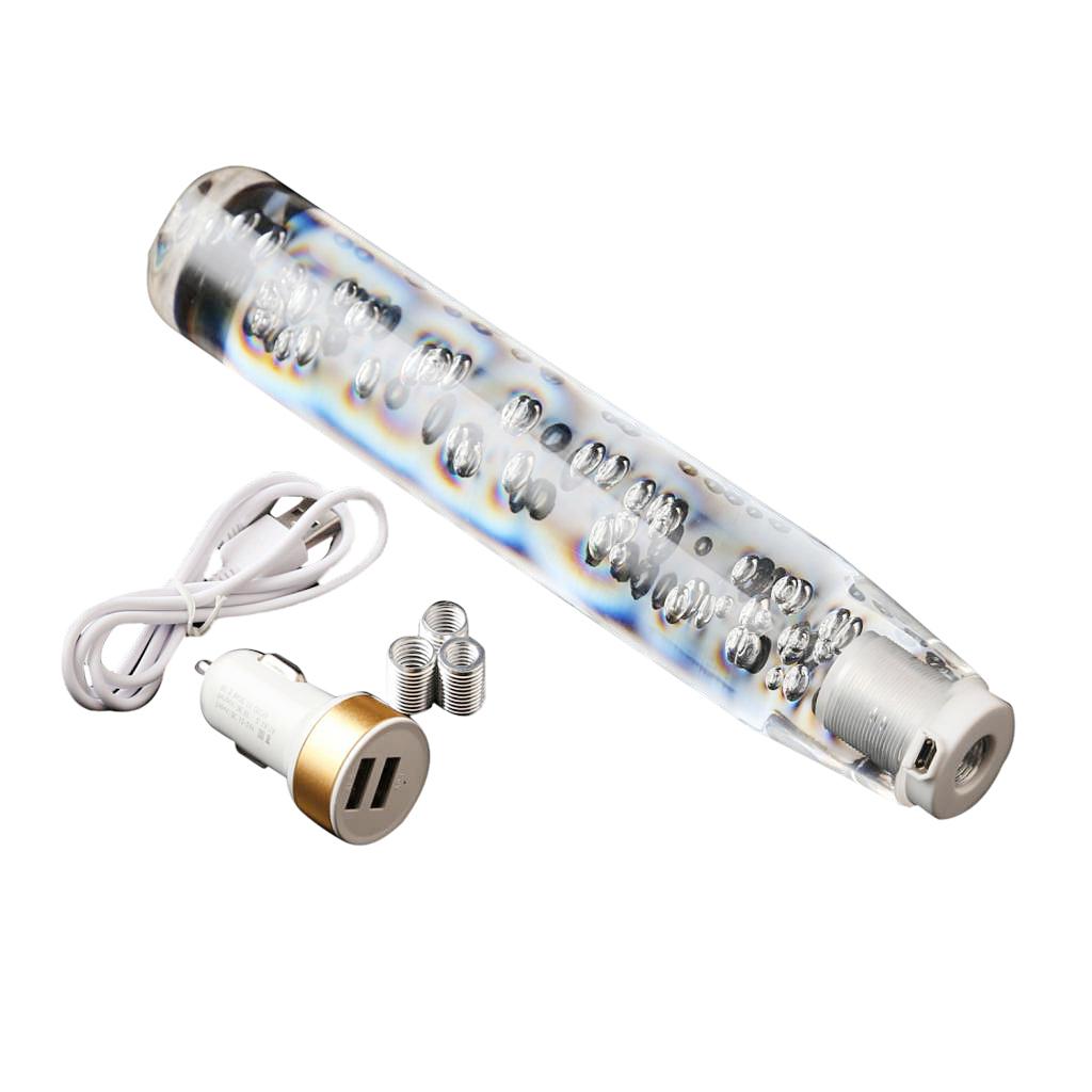 250MM Universal Vehicle Crystal LED 7-Color LIGHT Shifter Shift Knob Gear