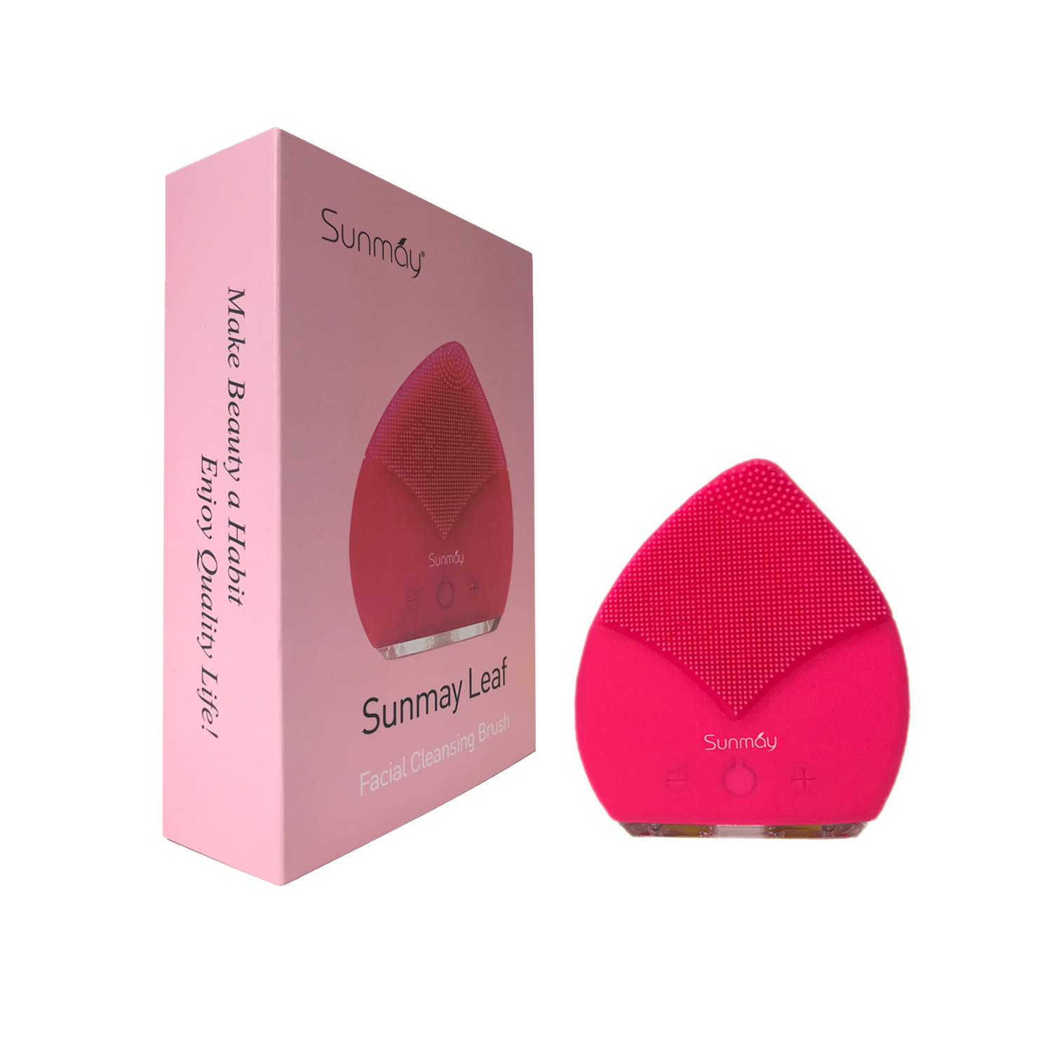 Máy rửa mặt Sunmay Luxury Leaf - Red Pink