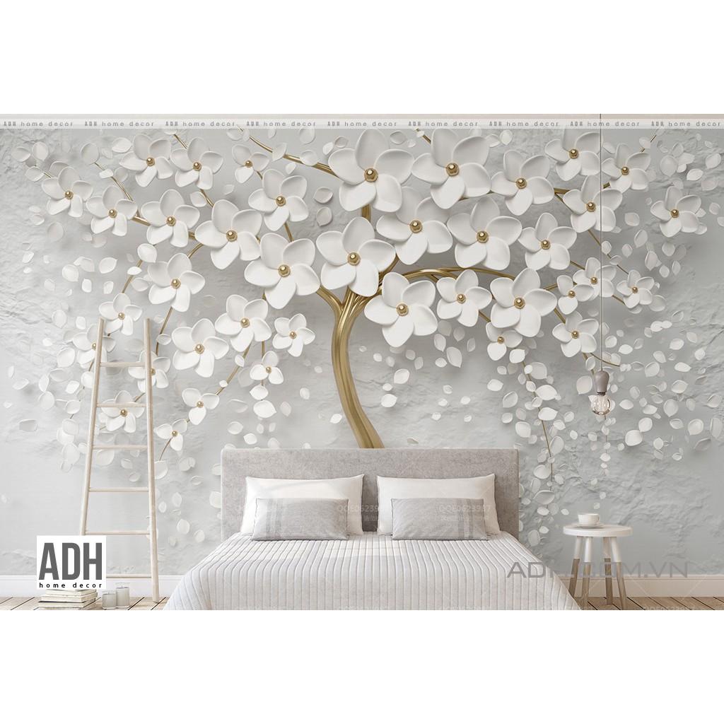 Tranh dán tường hoa trắng ADH181225-36