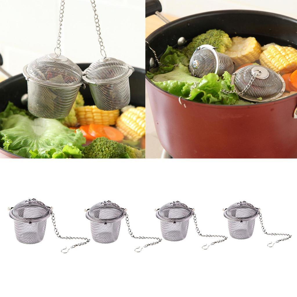 Stainless Steel Mesh Tea Ball Tea Infuser Seasoning Strainers 4 Sizes
