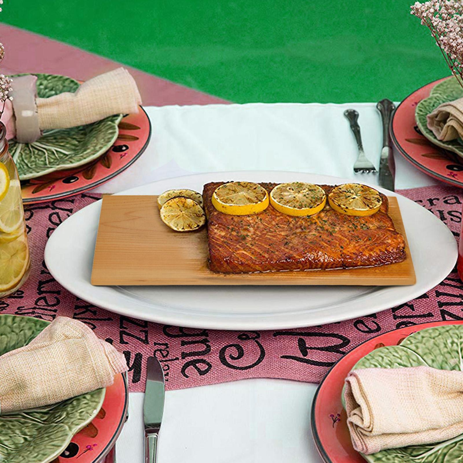 Bộ 5 Cây Tuyết Tùng Nướng Tấm Ván Cho Moister & Đậm Đà Hương Vị Hơn Cá Hồi Que BBQ Hải Sản Dụng Cụ Nhà Bếp Phụ Kiện Không-dính Nướng Thảm