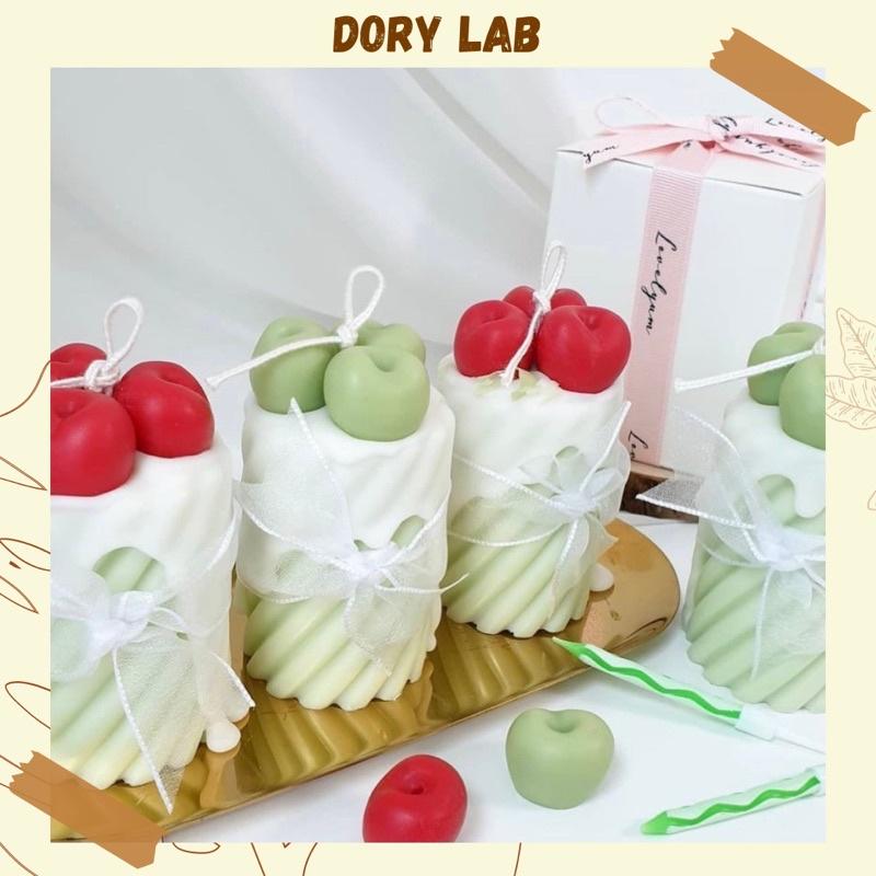 Nến Thơm Trụ Xoắn Phủ Kem Cherry Màu Sắc Handmade, Quà Tặng Ý Nghĩa, Phụ Kiện Decor - Dory Lab