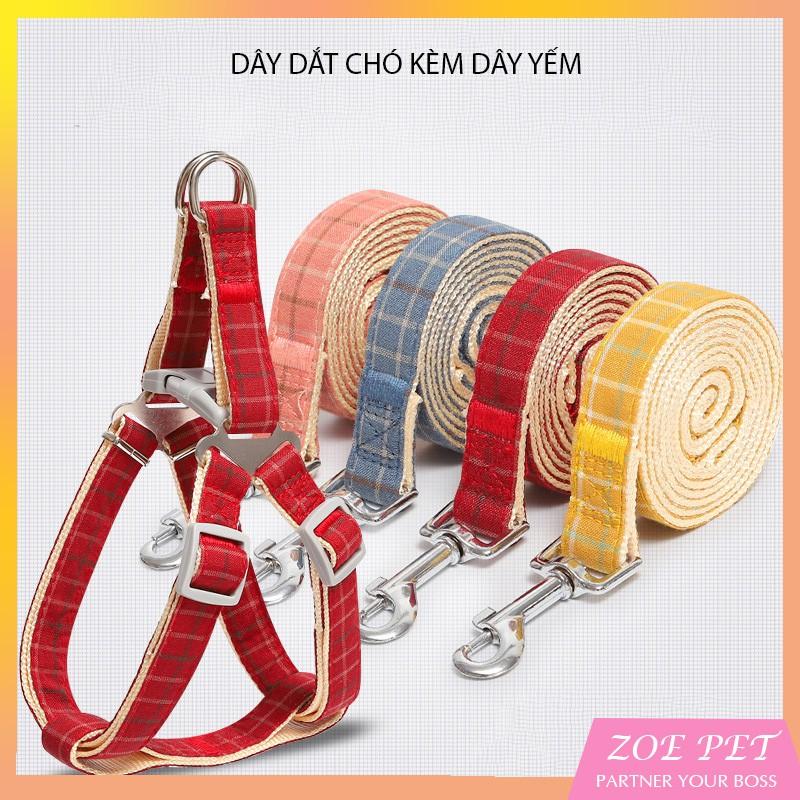 Dây dắt chó kèm yếm đeo mới (dành cho chó 4 - 8kg)