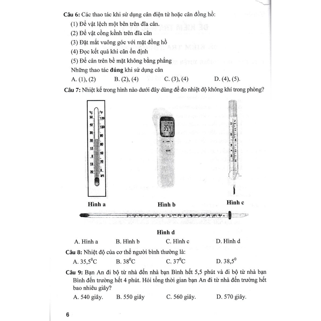 Sách - Đề Kiểm Tra Khoa Học Tự Nhiên 6 (Dùng Kèm SGK Kết Nối Tri Thức Với Cuộc Sống) (HA)