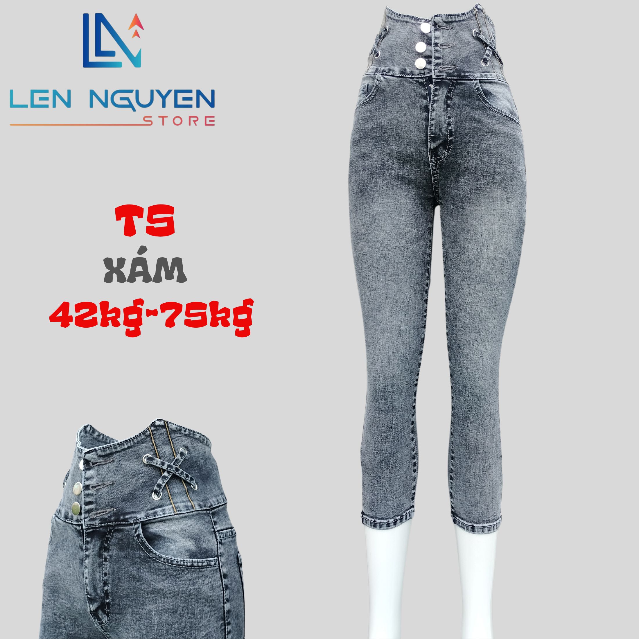T5_Quần jean nữ, 9 tất, lưng cao, quần bò nữ dáng ôm, quần rin nữ có big size, cho 42kg đến 75kg