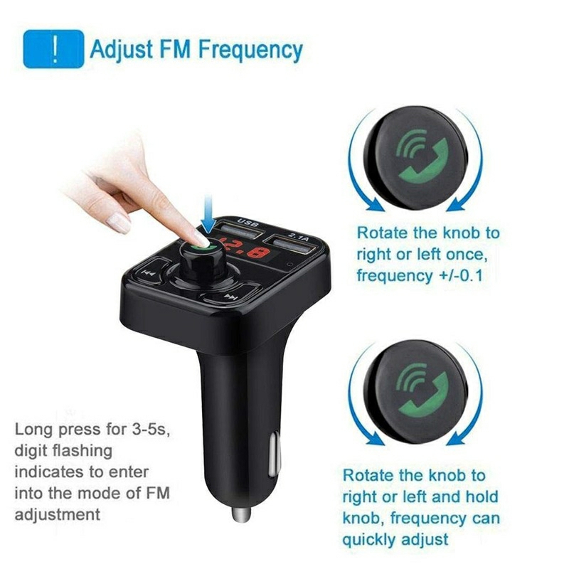 Tẩu Nghe Nhạc Blutooth Trên Xe Ô Tô , Xe Hơi Kèm Cổng Sạc Điện Thoại 3.1A Thương Hiệu Cao Cấp D.E.L X8A