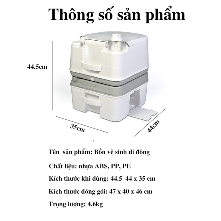 Bồn cầu dã ngoại tiện lợi loại 24L và 10L