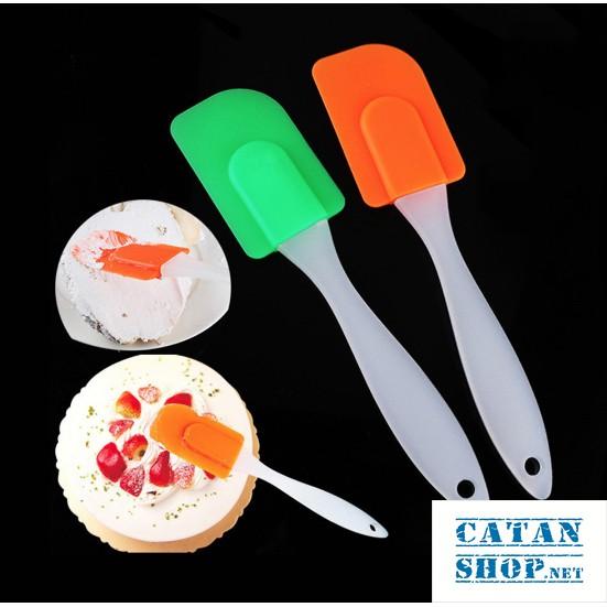 MUỖNG PHẾT BÁNH,CÂY VÉT BỘT SILICON, DỤNG CỤ TRỘN BỘT, CÂY QUÉT BỘT DẺO AN TOÀN - TRONG - GD372-QUETKEM-TRONG
