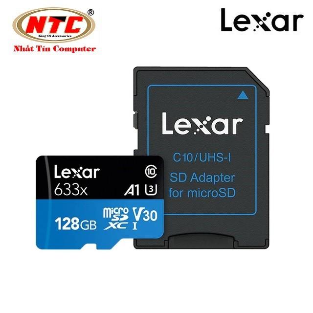 Thẻ Nhớ MicroSDXC Lexar 128GB A1 V30 633x U3 4K 95MB/s - kèm Adapter (Xanh)
