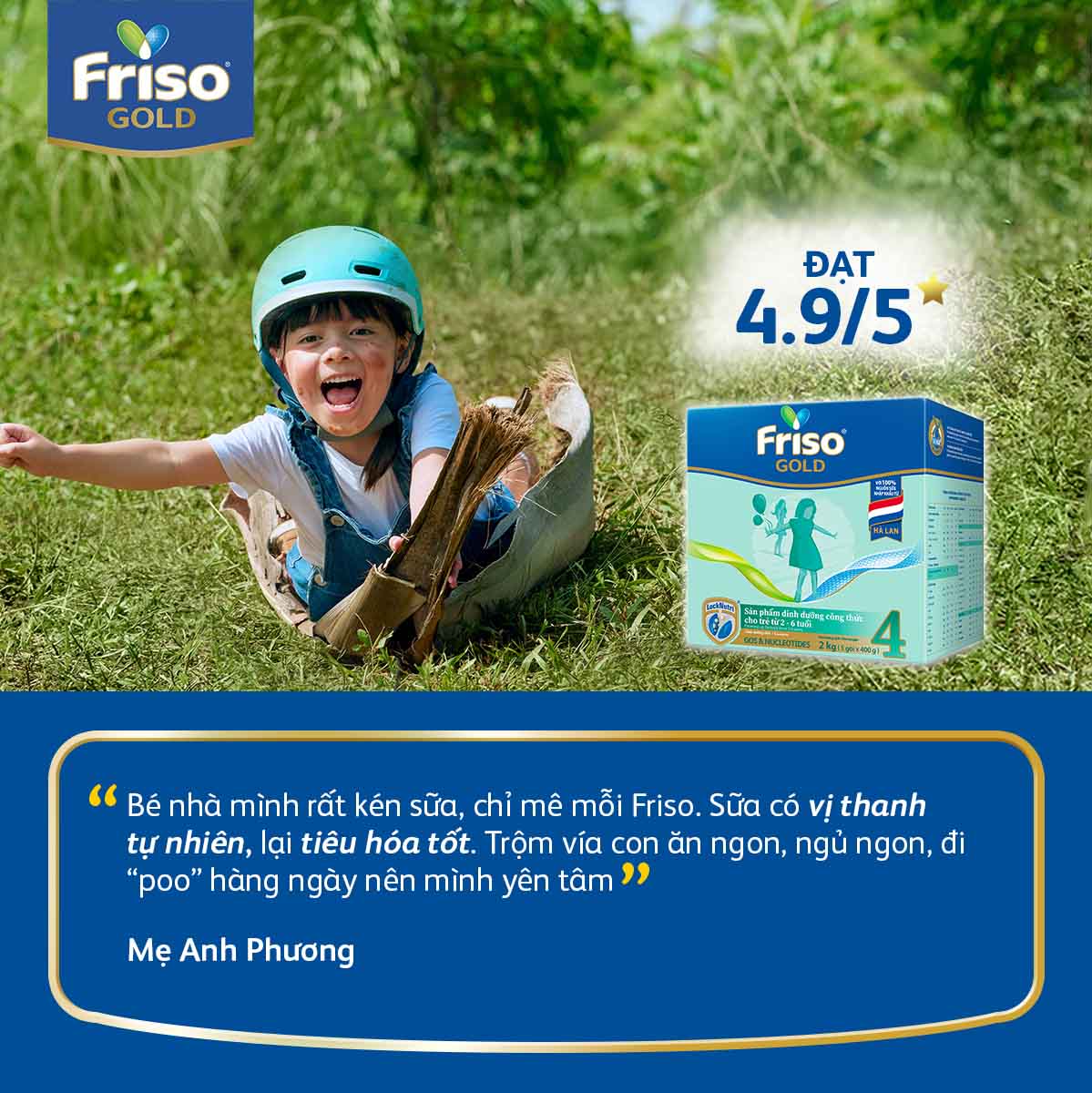 [Mới] Hộp giấy 2 Kg Friso Gold 4 + Tặng bộ set ăn Friso cho bé