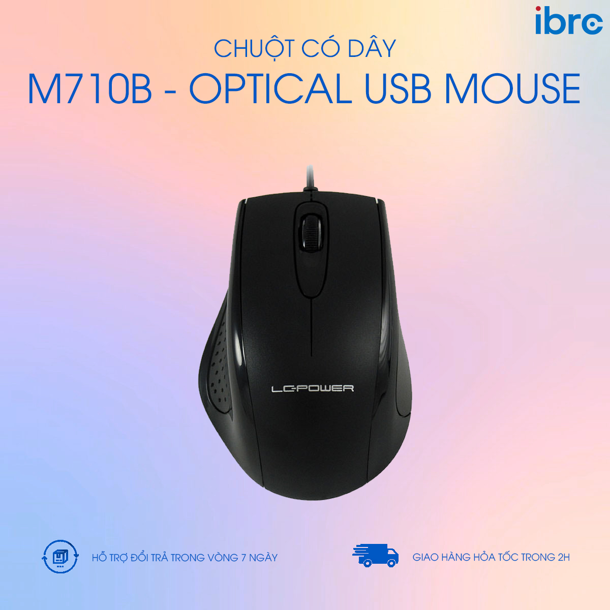 Chuột LC-Power Office Mice M710B Đen - Hàng chính hãng