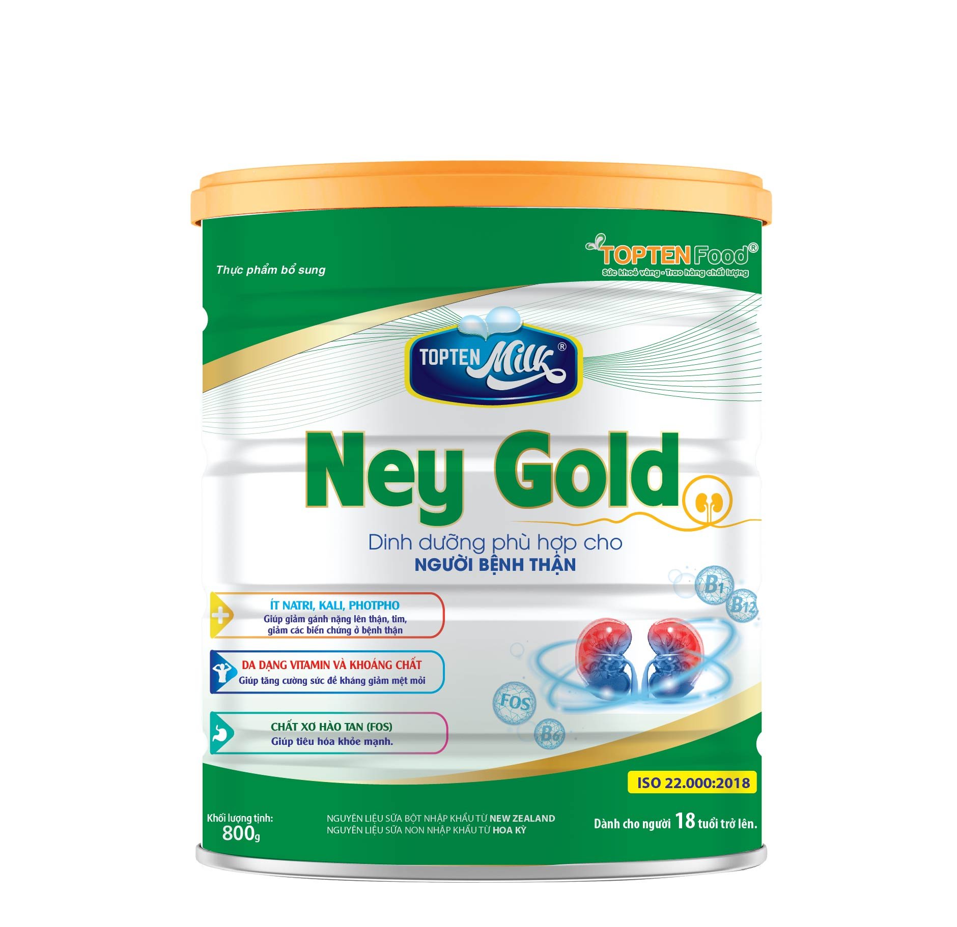 Sữa dinh dưỡng cho người bị thận Ney Gold 400g topten milk