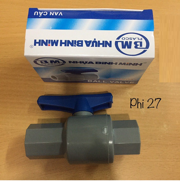 VAN KHÓA NƯỚC BÌNH MINH PVC : Phi 21mm, 27mm, 34mm, 42mm, 49mm - Van Khoá Nước