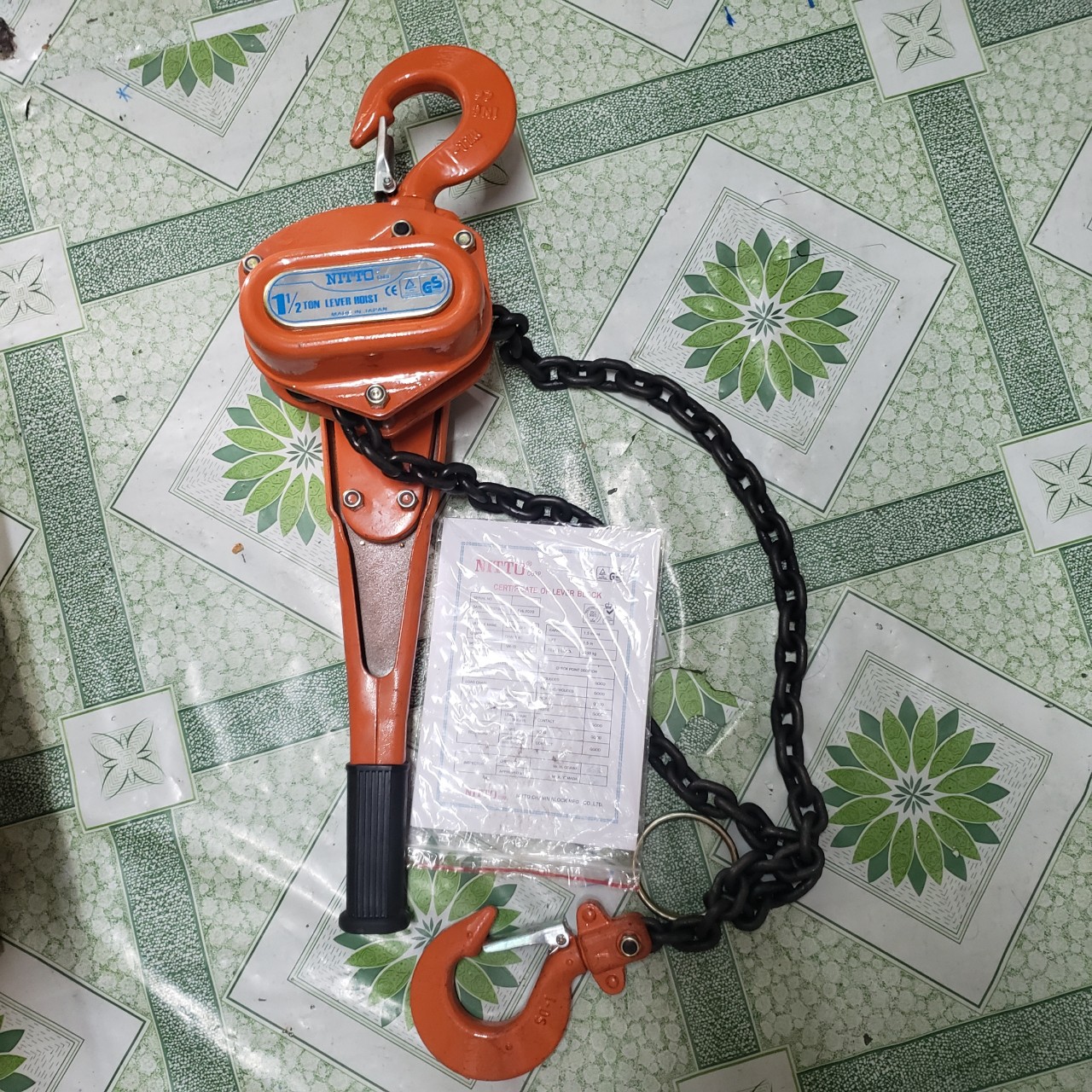 Pa lăng palang xích lắc tay tải trọng 3 tấn xích dài 1.5 mét