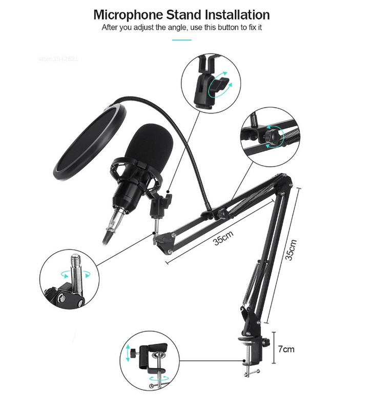 Bộ Phòng Thu LiveStream AUDIO DYNAMIC Soundcard V10XPRO , Mircophone BM800 - Home and Garden