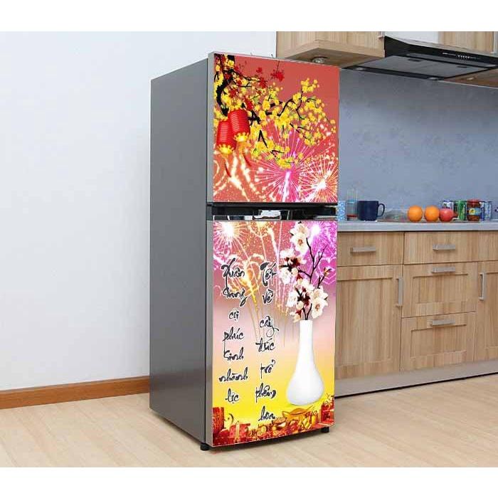 DECAL DÁN TỦ LẠNH MẪU XUÂN 2022 B ĐẸP - BỀN - SANG