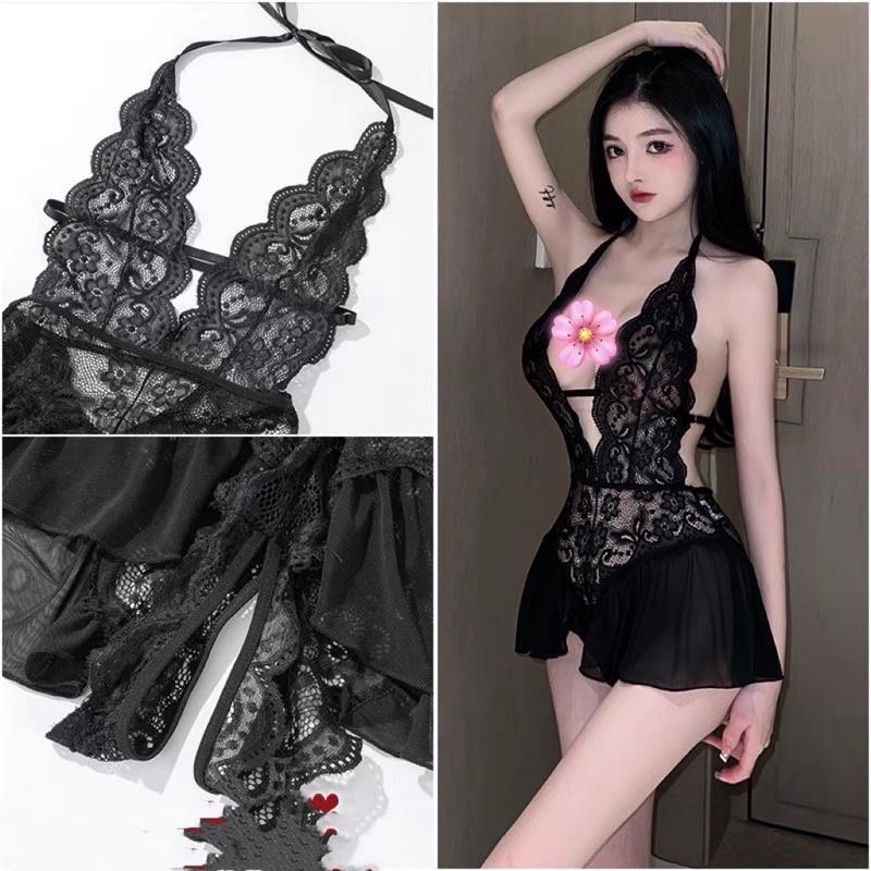 Bodysuit xẻ đáy ren dây lưng cực gợi cảm Y8411. Giao hoả tốc HCM