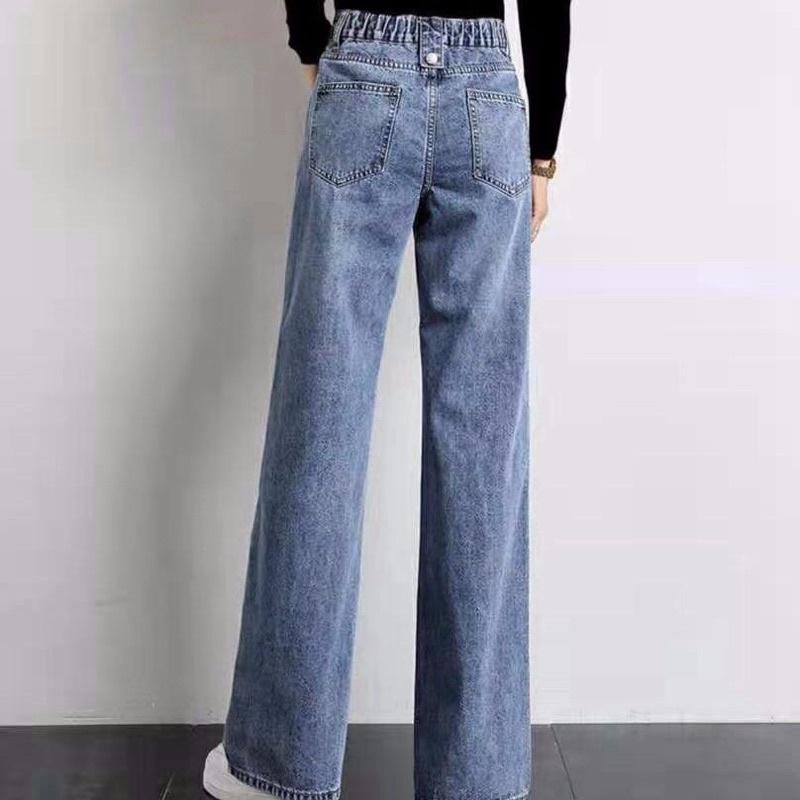 Quần jeans nữ ống rộng chun sau hàng mới về 2022 Quảng Châu mã #222