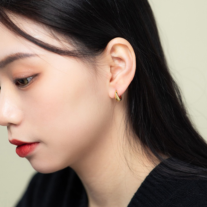 Bông Tai, Khuyên Tai Nữ Cổ Điển Titan Xi Mạ Vàng Non 24k Cao Cấp Phong Cách Thời Trang Trẻ Trung - HVBT97