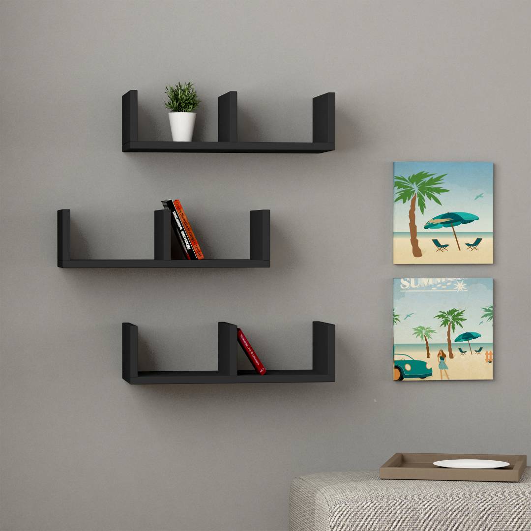 Kệ gỗ trang trí phòng khách gia đình SMLIFE Waller