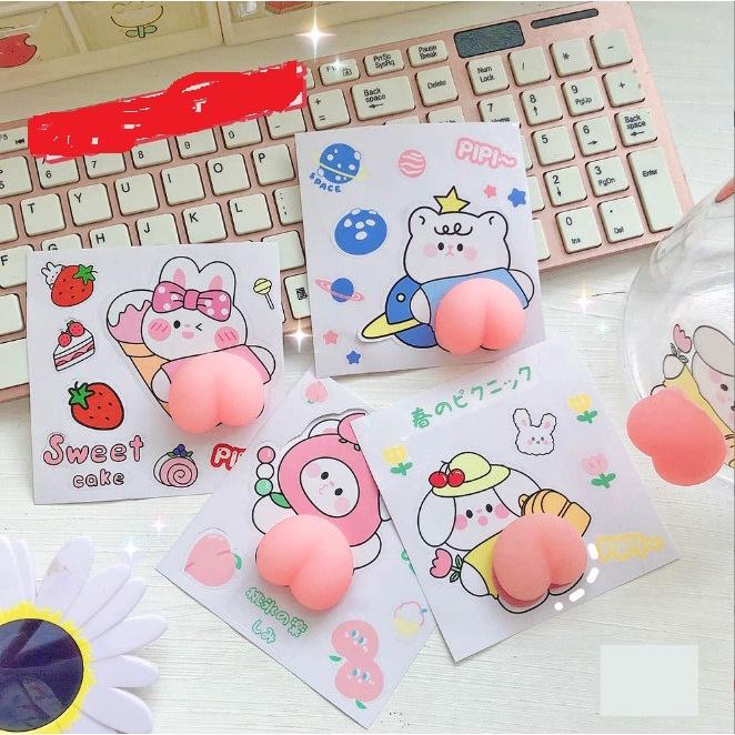 Miếng dán sticker mochi hình cái mông đào siêu cute BAG U SQMONGDAO075