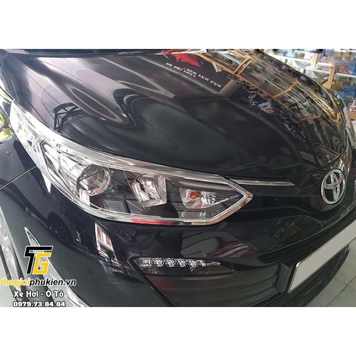 Bộ ốp trang trí, bảo vệ đèn xe Toyota Vios 2019-2020 mạ Crom