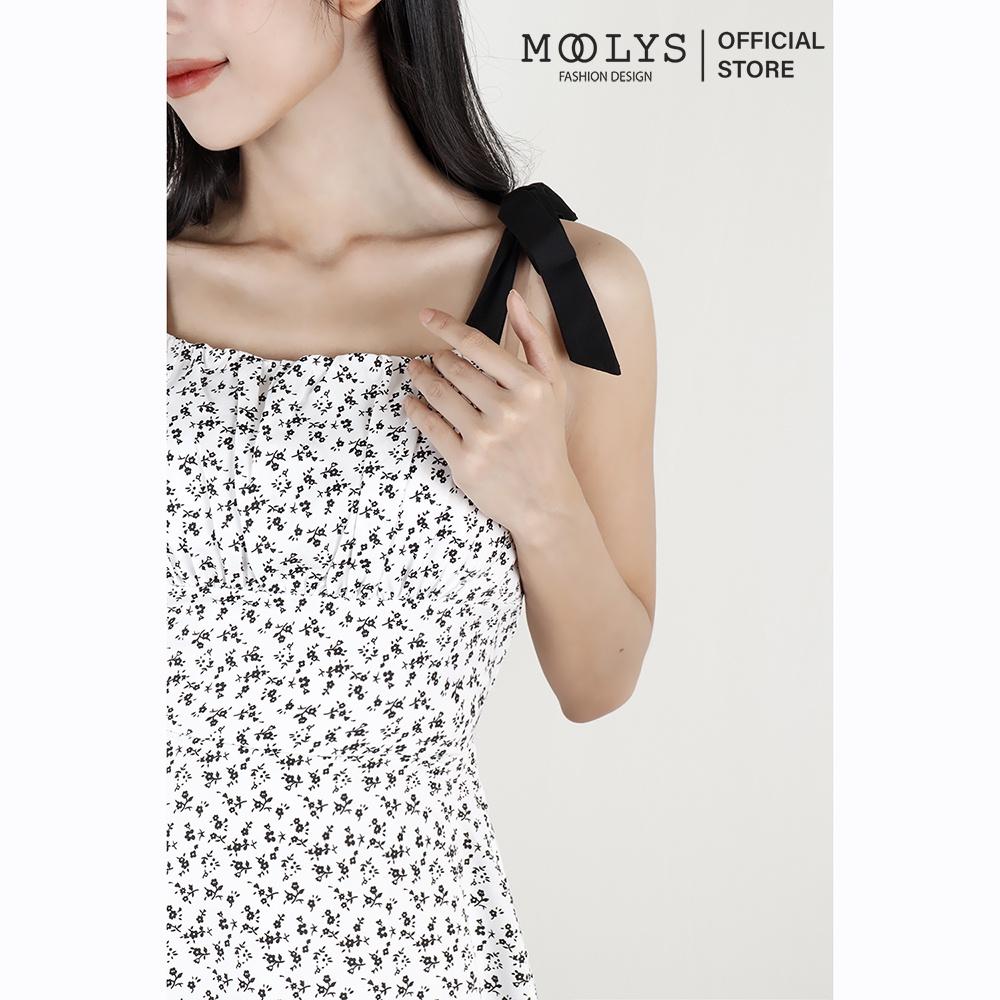 Đầm xoè thiết kế hai dây nhún ngực dễ thương Moolys MD001