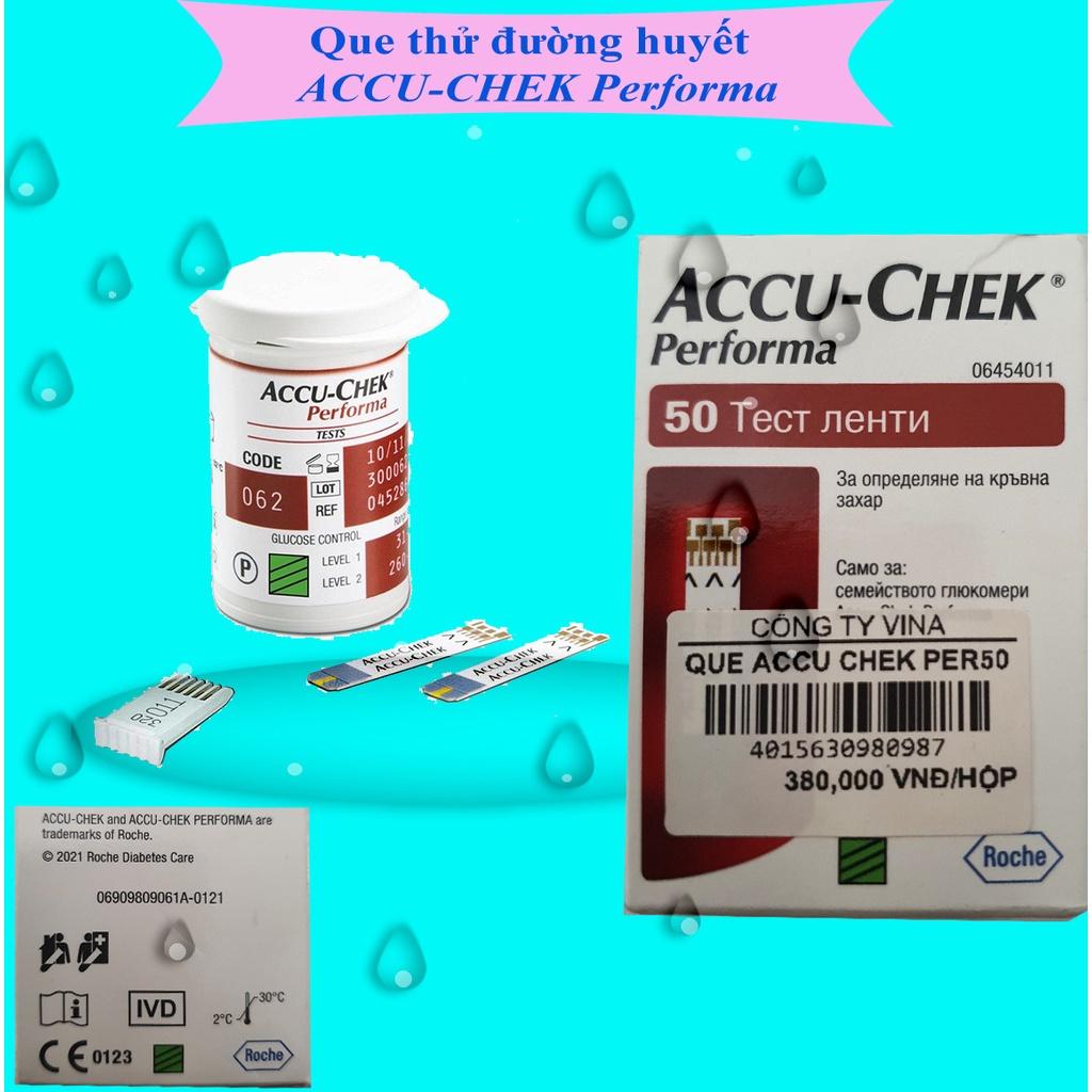 Que Thử Đường Huyết Accu-chek Performa hộp 50 que