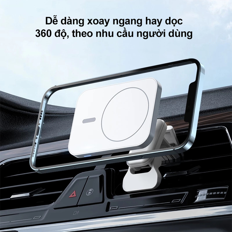 Sạc Nhanh Không Dây 30W Cho Ô Tô Kiêm Giá Đỡ Điện Thoại