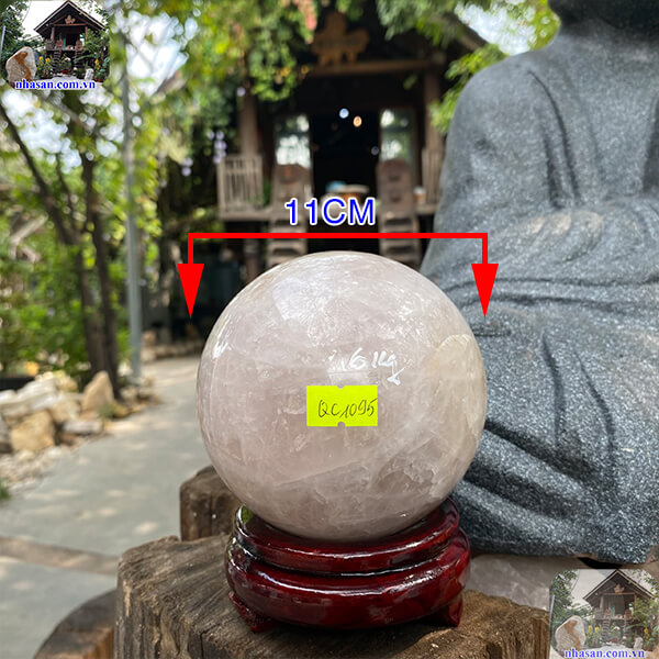 Quả cầu thạch anh hồng giúp bạn xử lý mọi việc khéo léo hơn-11cm-1.68kg-QC1095