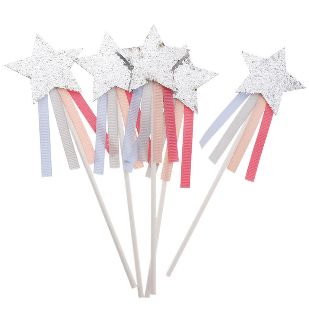 5 Pieces Star Cake Toppers Birthday Wedding Cake Decor Party Suply