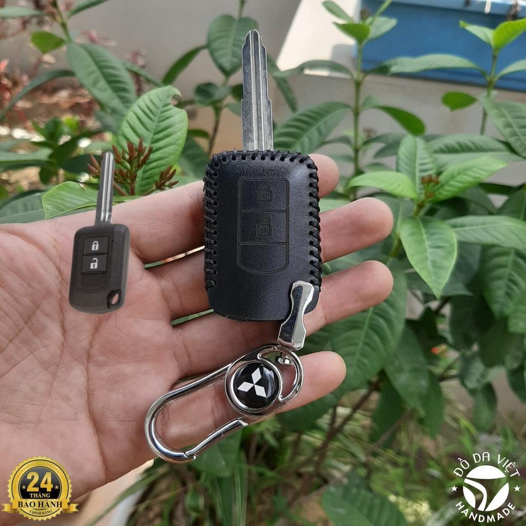 Bao Da Chìa Khoá Mitsubishi Xpander, Triton, Attrage, Mirage, Lancer Da bò thật. Bảo hành da 2 năm