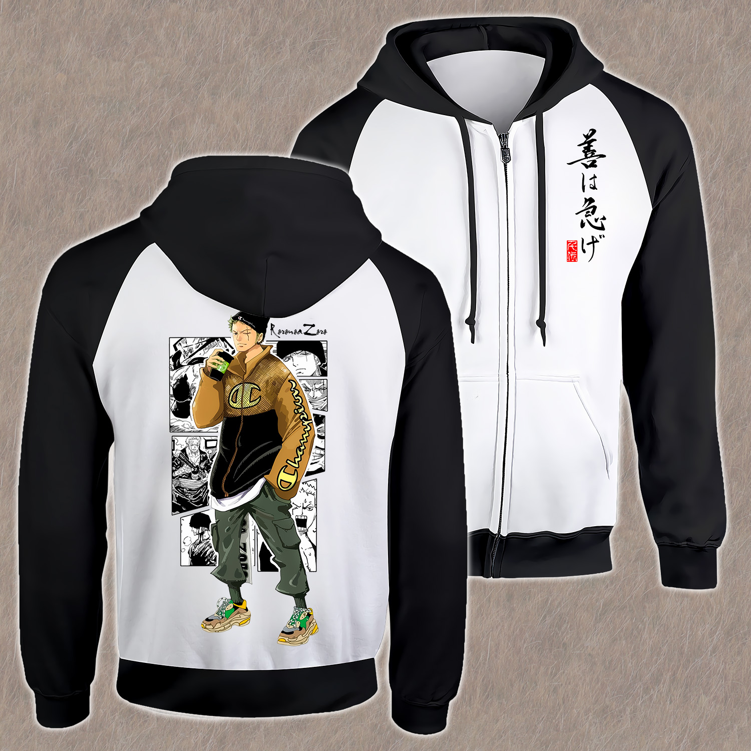 Áo khoác One Piece Zoro K06, Áo khoác hoodie Anime Manga One Piece Roronoa Zoro Unisex Nam Nữ