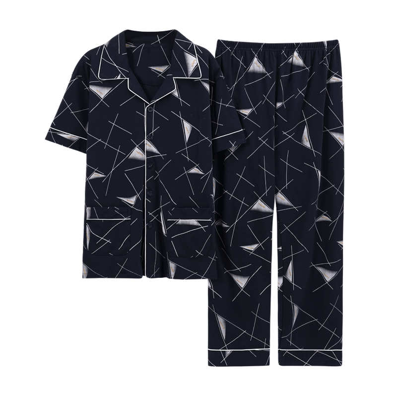Pijama nam cộc tay-Đồ bộ nam bộ hè chất vải COTTON 100% dày dặn, thông thoáng (603)