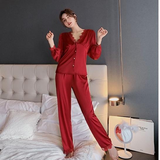 Đồ Bộ Pijama Lụa Đồ Mặc Nhà️ Bộ Ngủ Cao Cấp Mát Mềm Mịn - ELSA