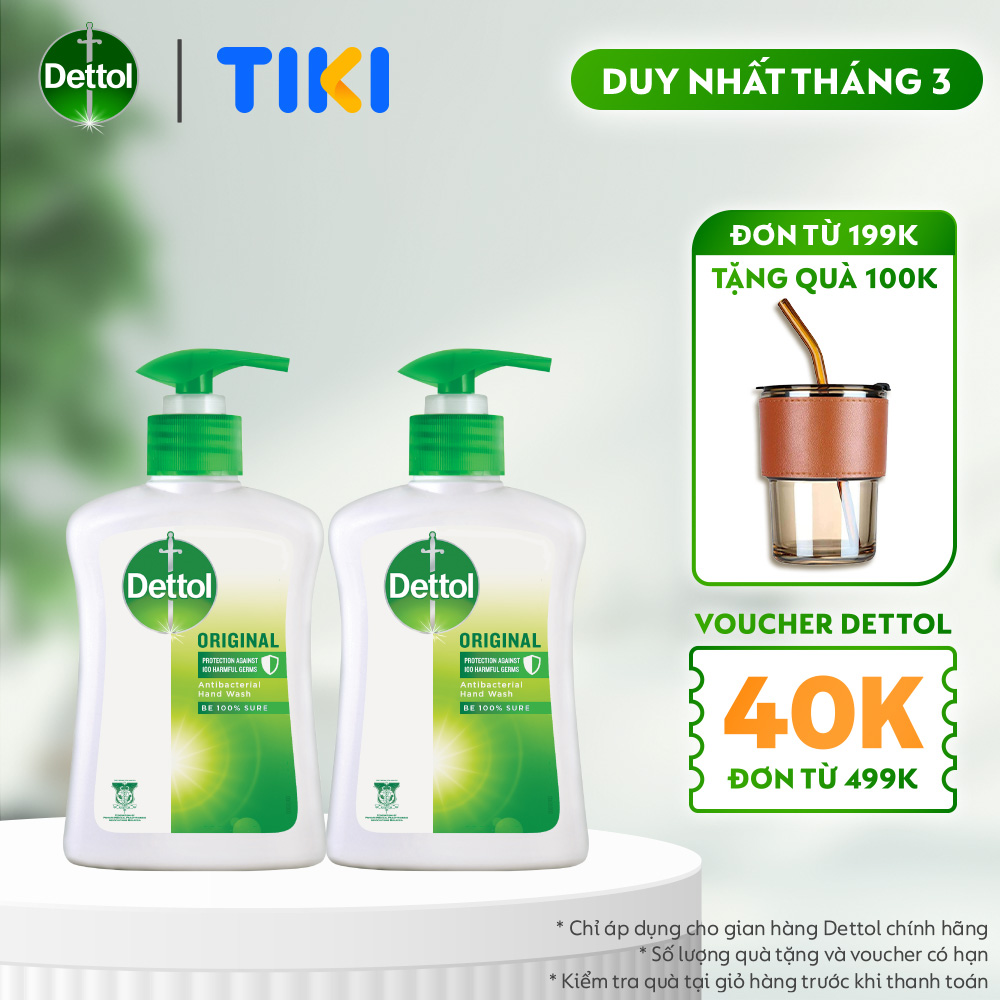 Combo 2 nước rửa tay diệt khuẩn Dettol 250G