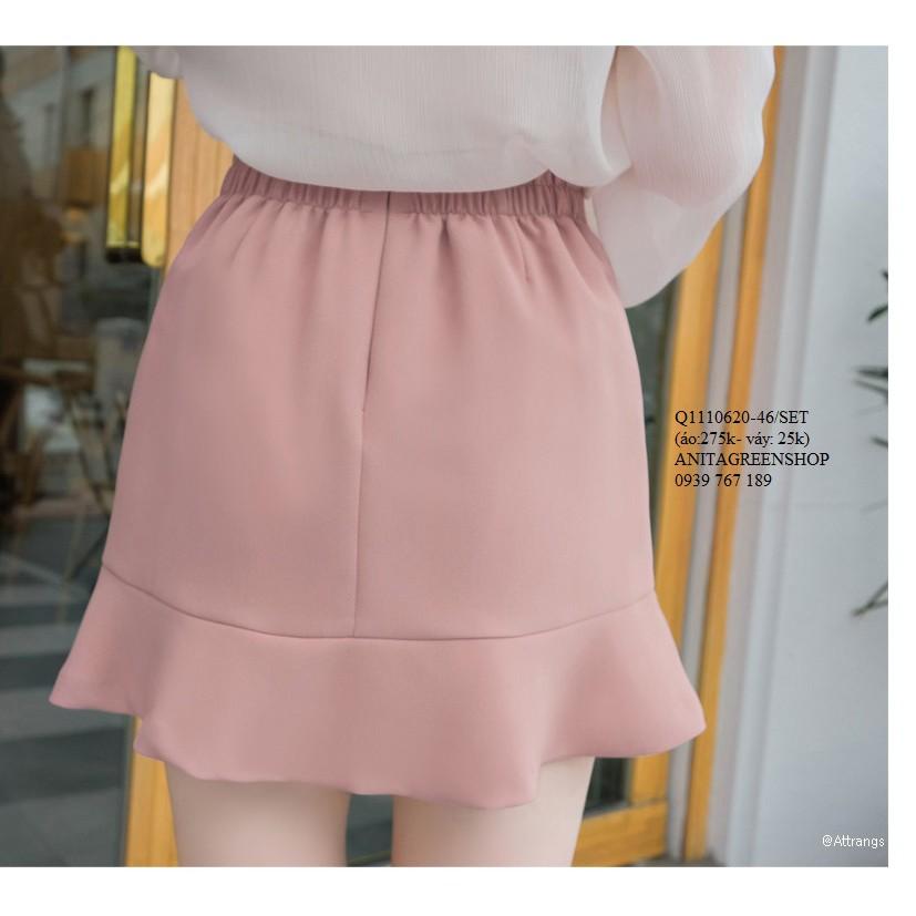 Q1110620 SET ÁO PHỐI CHÂN VÁY LƯNG THUN