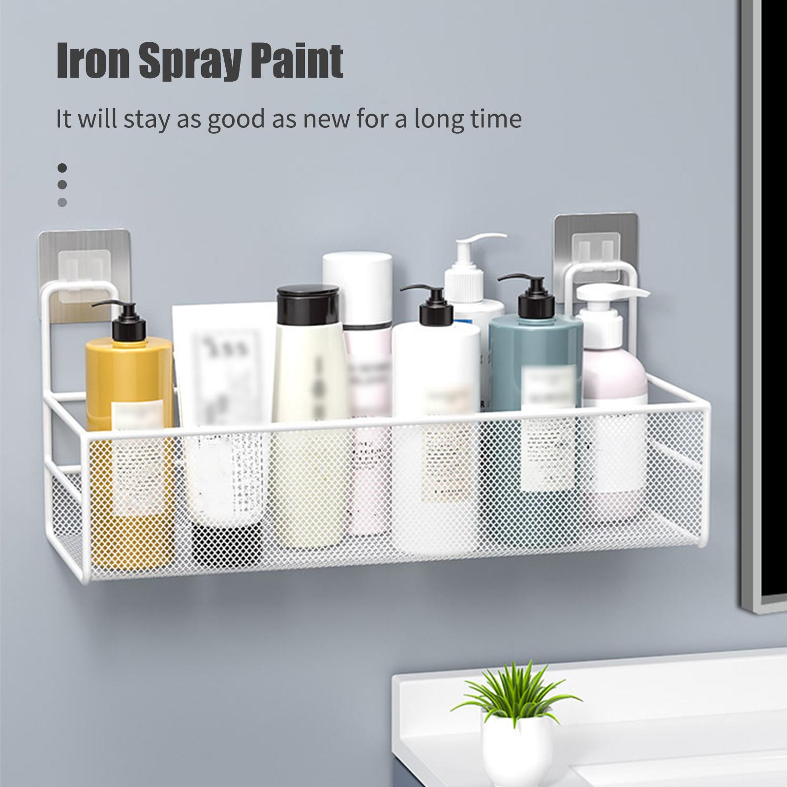 Shower Caddy Bathroom Shelf Organizer Wall Mounted Bathroom Shelf No Drilling Adhesive Shower Storage Basket Rack