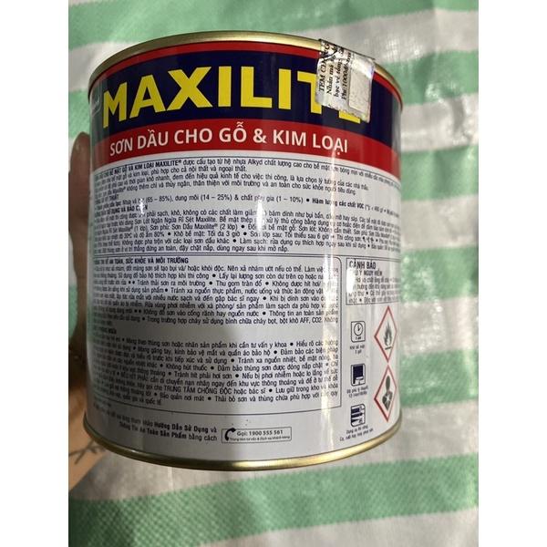 Sơn Maxilite màu cánh gián dùng cho gỗ và sắt hộp 800ml