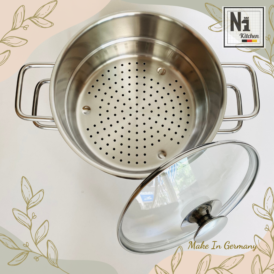 Bộ nồi inox KUCHEN, Hàn Quốc, Bảo hành: 10 năm – Set 5 nồi - Hàng Chính Hãng