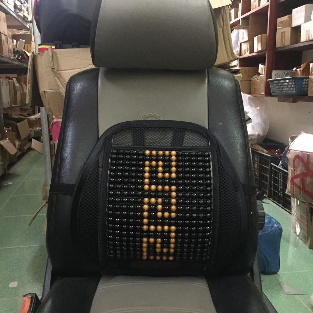 Tấm Lưới Tựa Lưng Ghế Ô Tô Hạt Gỗ Cao Cấp - Vol