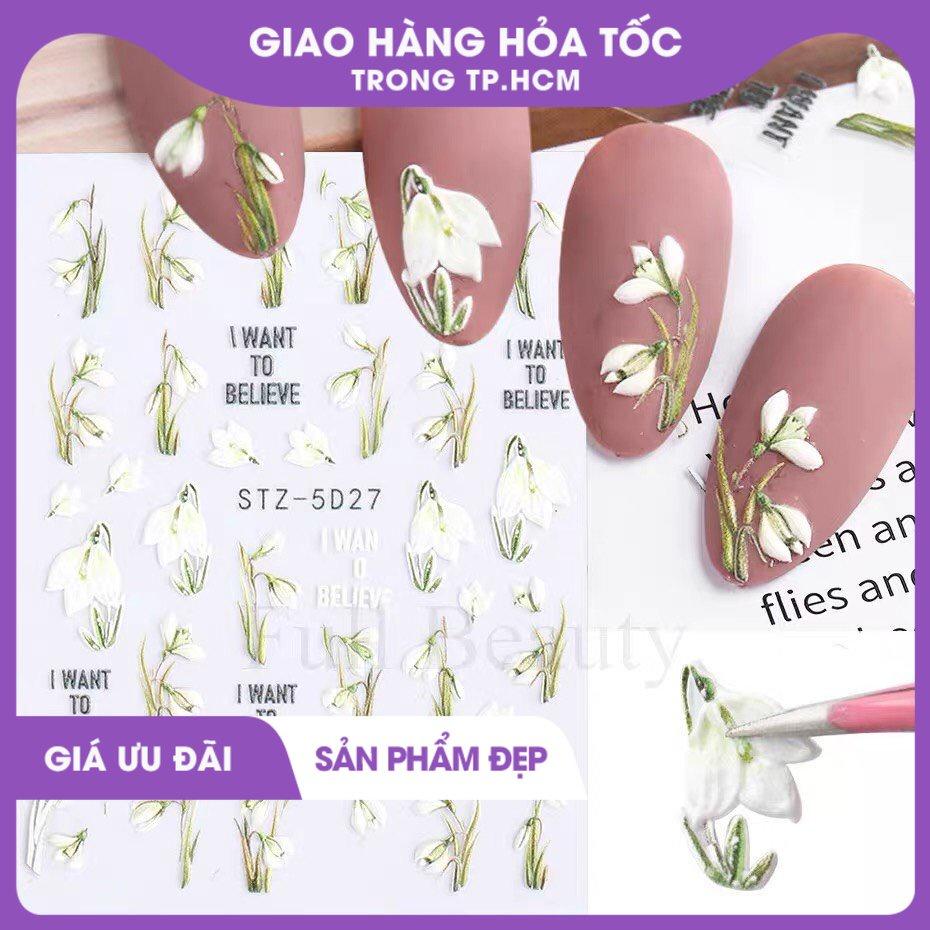 Sticker hoa nổi 5D trang trí móng nail 1128