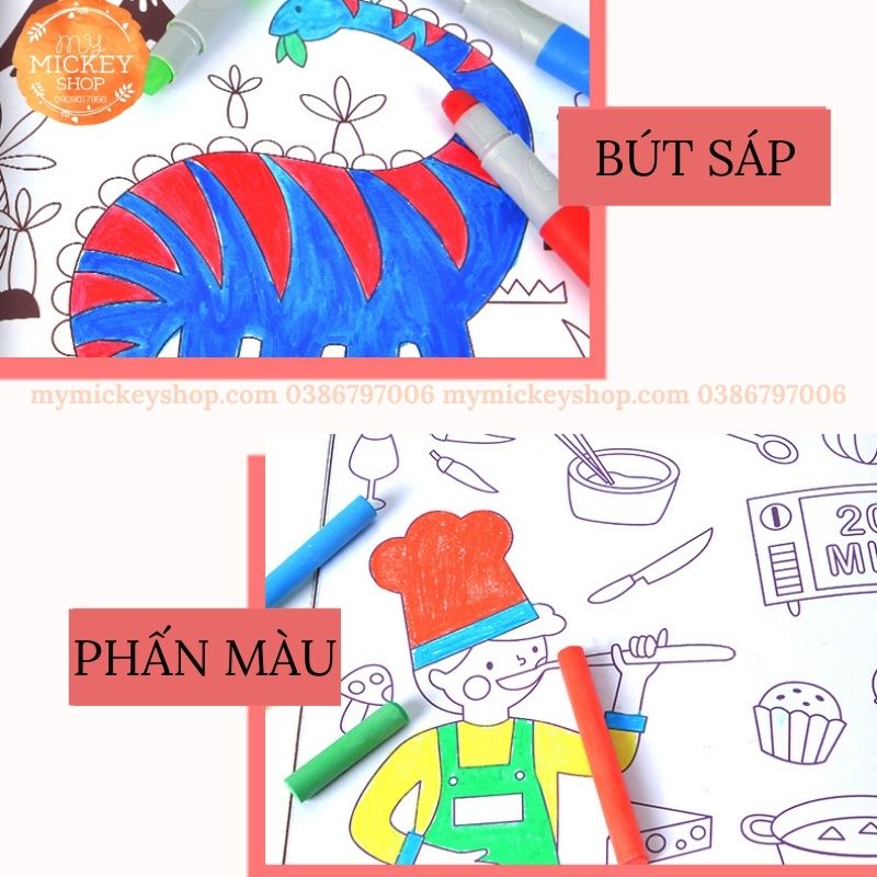 Tranh tô màu 2 chủ đề chính hãng Mideer Drawing Color cho bé học vẽ từ 3 4 5 tuổi