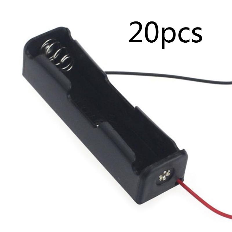 20 Chiếc Nhựa Pin 18650 Ốp Lưng Giá Đỡ Pin Hộp Bảo Quản Pin Hộp Đựng Có Dây Dẫn Pin 18650