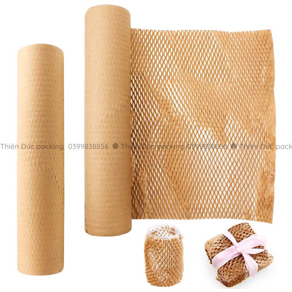 Cuộn Giấy Kraft Xi Măng Tổ Ong Bọc Hàng, Chống Sốc, Gói Quà...Khổ 50cm x 100m - THAY THẾ XỐP NỔ, XỐP HƠI, XỐP BÓNG KHÍ